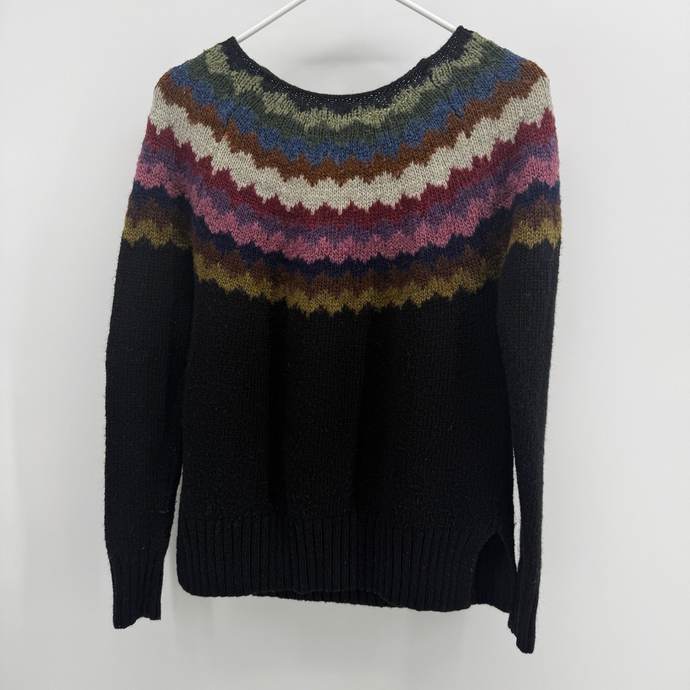 American Eagle Ahh-mazingly Soft Fair Isle Chevron Wool Blend Sweater Small - Picture 2 of 7